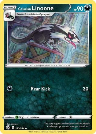 Galarian Linoone 160/264 - SWSH08 Fusion Strike Reverse Holofoil