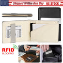 Unisex PU Leather Wallet RFID Blocking Slim Bifold Credit Card Holder with Money Clip