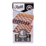 Travel Games: Rustik Foldable Magnetic Checkers/Chess  (Peachwood)