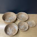 Short Lined Baskets Set of 5 | Woven Seagrass Container Bin Set