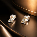 925 Sterling Silver & Plated Gold CZ Earrings for Women