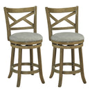 25/30 Inch Swivel Bar Stools Set of 2 with Backrests and Wood Frame