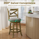 25/30 Inch Swivel Bar Stools Set of 2 with Backrests and Wood Frame