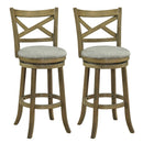 25/30 Inch Swivel Bar Stools Set of 2 with Backrests and Wood Frame