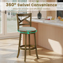 25/30 Inch Swivel Bar Stools Set of 2 with Backrests and Wood Frame