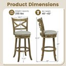 25/30 Inch Swivel Bar Stools Set of 2 with Backrests and Wood Frame