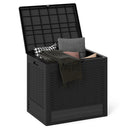 25 Gallon Outdoor Storage Box with Rattan Pattern