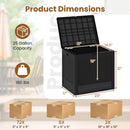 25 Gallon Outdoor Storage Box with Rattan Pattern