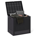 25 Gallon Outdoor Storage Box with Rattan Pattern