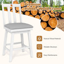 25 Inch Modern Bar Stools Set of 2 with Upholstered and 360¬∞ Rotation Seat-White