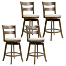 25 Inch Swivel Counter Barstools with Backrest & Upholstered Seat