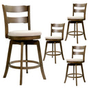 25 Inch Swivel Counter Barstools with Backrest & Upholstered Seat