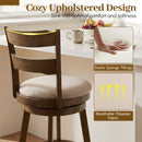 25 Inch Swivel Counter Barstools with Backrest & Upholstered Seat