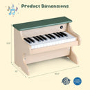25 Keys Kids Piano Keyboard Wooden Digital Piano Toy with Removable Music Stand-Green