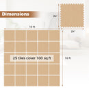 25 Pack-100 Sq.Ft. Foam Floor Tiles Interlocking Carpet Tiles with Edge Borders