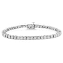 14K White Gold 3.0 Cttw Lab Grown Diamond Illusion-Set Miracle Plate Tennis Bracelet (F-G Color, VS1-VS2 Clarity) - Size 7.25"