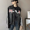Women's Bow-Knot Zipper Leather Jacket