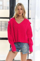 ADORA Ruffle Detail Adorable Sweater