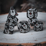 Wolves' Den White, Red, and Black Metal Dice Set 'PRE-ORDER | SPRING EVENT DEAL'