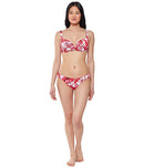 Jessica Simpson Printed Paradiso Palm Twist-Front Bikini Top, Size Small/D
