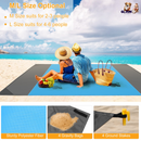 108x96.46in Sand Proof Picnic Blanket Water Resistant Foldable Camping Beach Mat w/ 4 Anchors 1 Carry Bag For 4-6 People