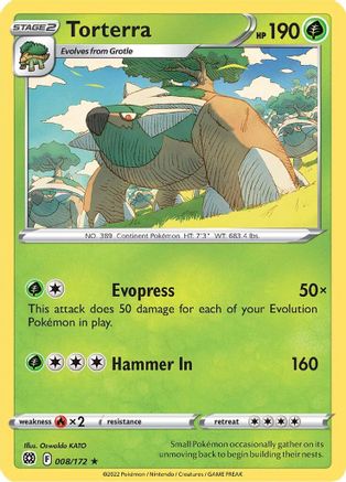 Torterra 008/172 - SWSH09 Brilliant Stars Reverse Holofoil