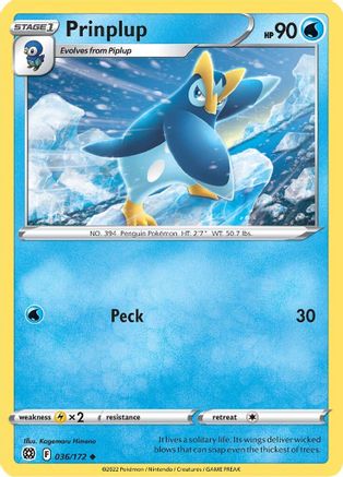 Prinplup 036/172 - SWSH09 Brilliant Stars Reverse Holofoil