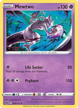 Mewtwo 056/172 - SWSH09 Brilliant Stars Reverse Holofoil