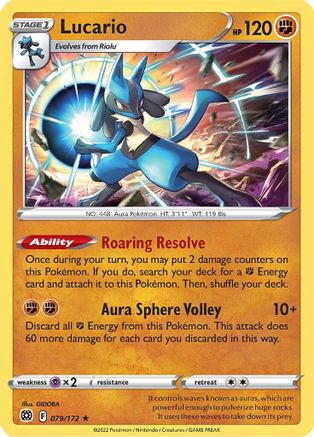 Lucario 079/172 - SWSH09 Brilliant Stars Reverse Holofoil