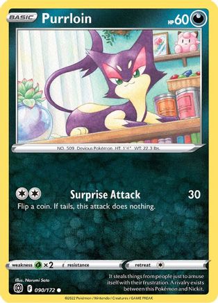 Purrloin 090/172 - SWSH09 Brilliant Stars Reverse Holofoil