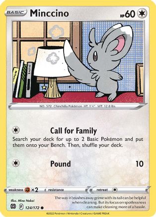 Minccino 124/172 - SWSH09 Brilliant Stars Reverse Holofoil