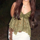 Womens Mesh Fitted Camisole Top