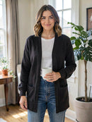 Velvet by Graham & Spencer Long Open-Front Cardigan, Size Small