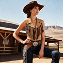 Women's Fringe Short Sleeveless Vest Top