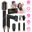 5 In 1 Hot Air Styler Straightener Curler Dryer Automatic Wrap Styler Hair Dryer Brush Set with 3 Temp Settings ALCI Plug Glove Cable Tie 2 Alligator