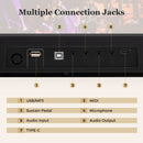 88 Key Foldable Piano Keyboard Portable Semi Weighted Electric Piano-Black