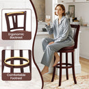 Set of 2 Counter Height Swivel Barstools with High Backs and Footrests
