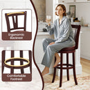 Set of 2 Counter Height Swivel Barstools with High Backs and Footrests