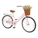 26" Beach Cruiser Bike for Women with Basket and Rear Rack
