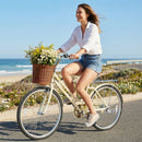 24/26 Inch Beach Cruiser Bike with Basket and Rear Rack