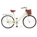 24/26 Inch Beach Cruiser Bike with Basket and Rear Rack