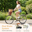 24/26 Inch Beach Cruiser Bike with Basket and Rear Rack