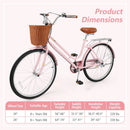 26" Beach Cruiser Bike for Women with Basket and Rear Rack