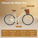 24/26 Inch Beach Cruiser Bike with Basket and Rear Rack