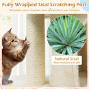 26 Inch Cat Tower with Large Padded Push Perch and Dual Condos