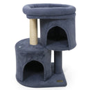 26 Inch Cat Tower with Large Padded Push Perch and Dual Condos