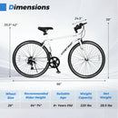 26 Inch Mountain Bike Adjustable with 6-Speed and All-terrain Rubber Wheels