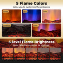 26 Inch WiFi Infrared Quartz Electric Fireplace Insert Logs Heater with Realistic Pinewood Logs-Black