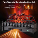 26 Inch WiFi Infrared Quartz Electric Fireplace Insert Logs Heater with Realistic Lemonwood Logs-Black