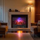 26 Inch WiFi Infrared Quartz Electric Fireplace Insert Logs Heater with Realistic Lemonwood Logs-Black